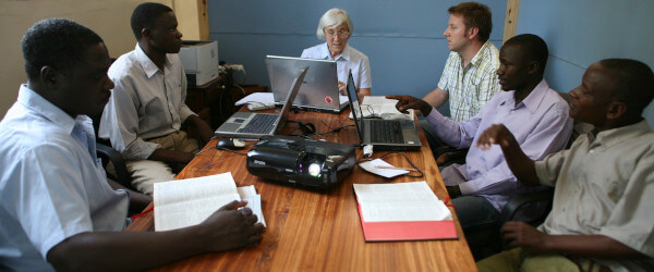 A team working on a Bible translation