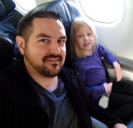 Harold and A’zalea on the plane