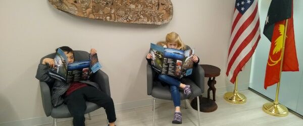 A’zalea and Andrew at the PNG embassy