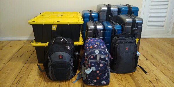 The Bradley’s luggage for moving to PNG