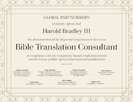Harold’s translation consultant certificate